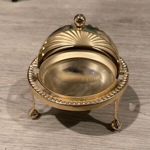 Elegant Gold Butter Dish or Caviar Dish. Silver Plated made in England